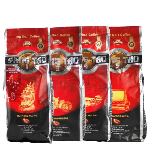 Trung Nguyen Kaffee Paket 4 Sorten, Sang Tao 1,3,4,5, Bohne Robusta und Arabica